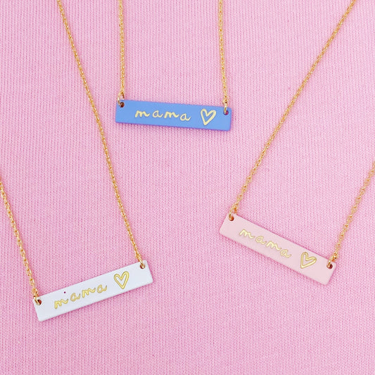 Mama Bar Heart Necklace - Aaria Tees