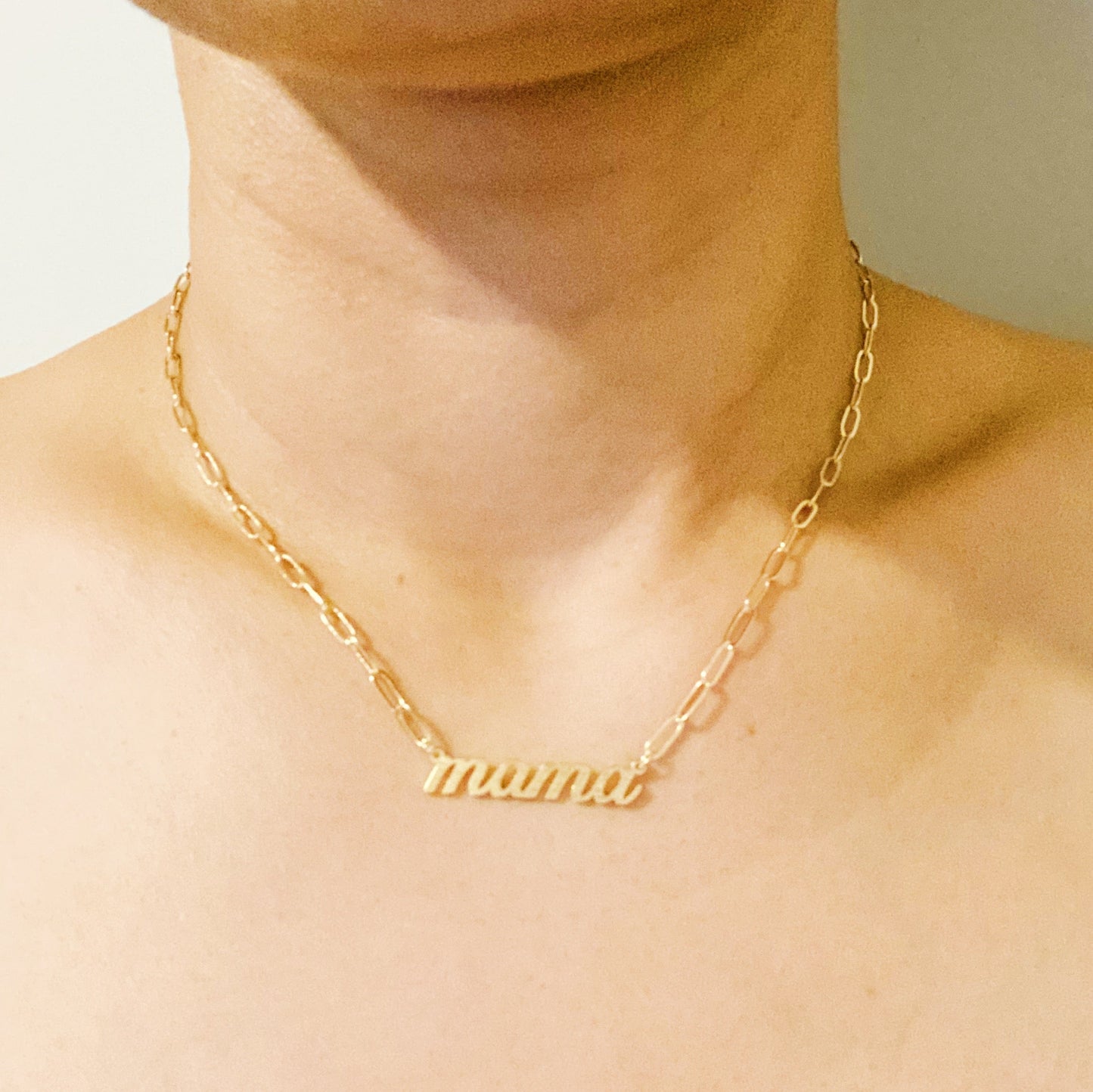 Mama Link Chain Necklace - Aaria Tees