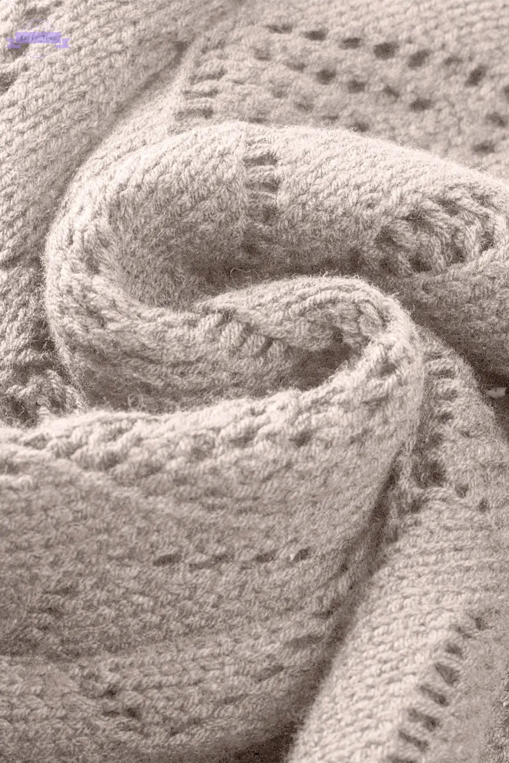 Mckenzie Hollow-out Openwork Knit Cardigan Threaded Pear Aaria Tees