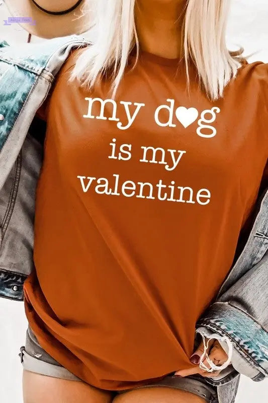 My dog Is My Valentine Graphic Tee Color Bear