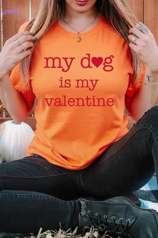 My dog Is My Valentine Graphic Tee Color Bear