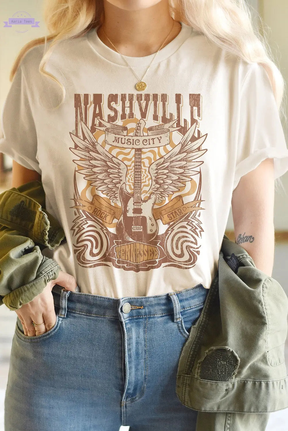 Nashville music City Graphic Tee Threaded Pear Aaria Tees