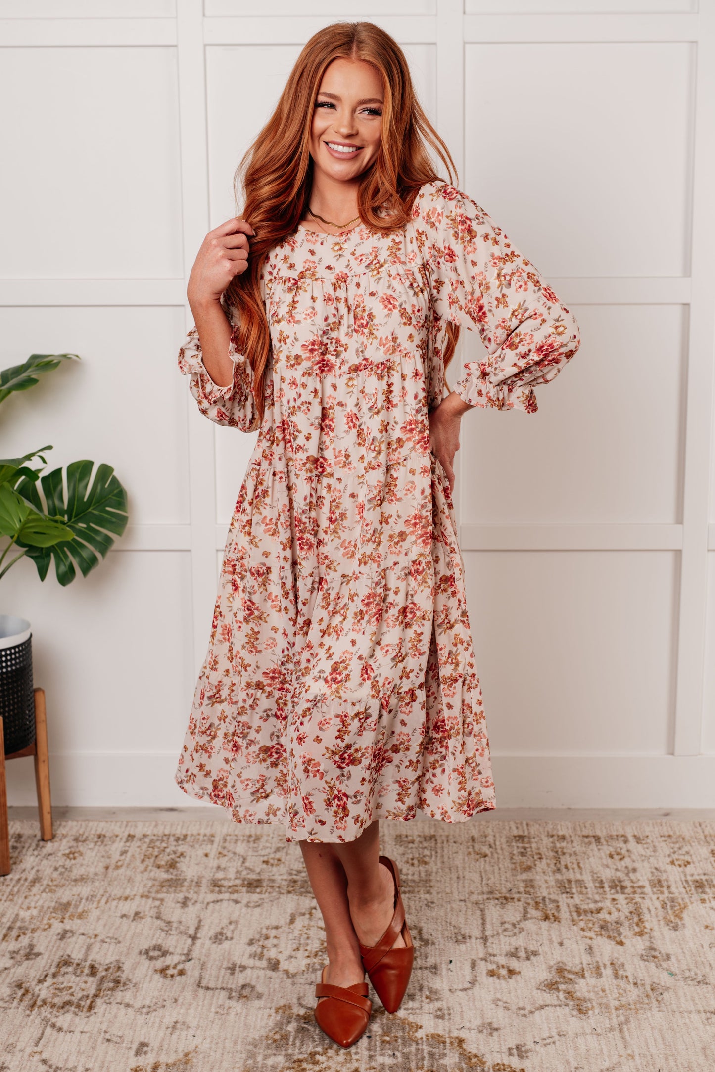 Next to You Balloon Sleeve Floral Dress (Online Exclusive)