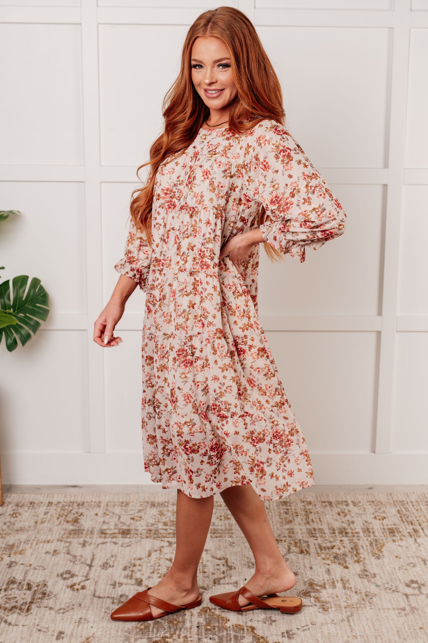Next to You Balloon Sleeve Floral Dress (Online Exclusive)
