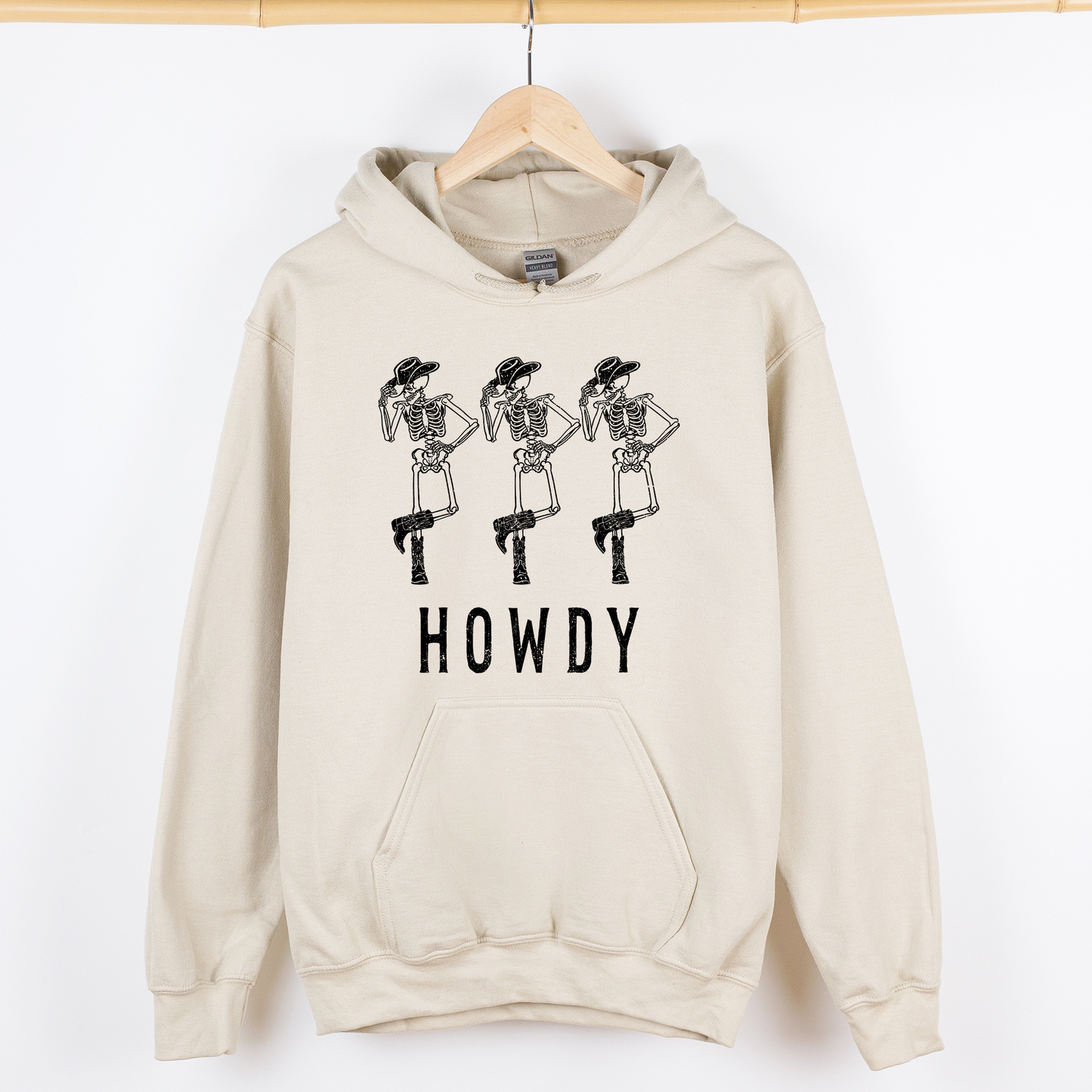 Howdy Skeleton, Cowboy, Ghost, Funny, Witch, Aesthetic, Meme, Halloween, Spooky, Costume, Graphic Hoodie, Hooded Sweatshirt