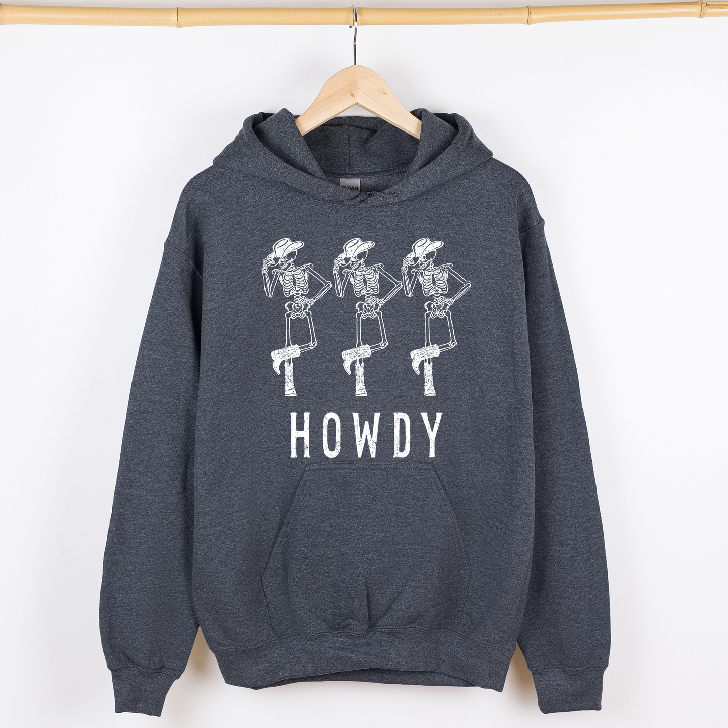 Howdy Skeleton, Cowboy, Ghost, Funny, Witch, Aesthetic, Meme, Halloween, Spooky, Costume, Graphic Hoodie, Hooded Sweatshirt