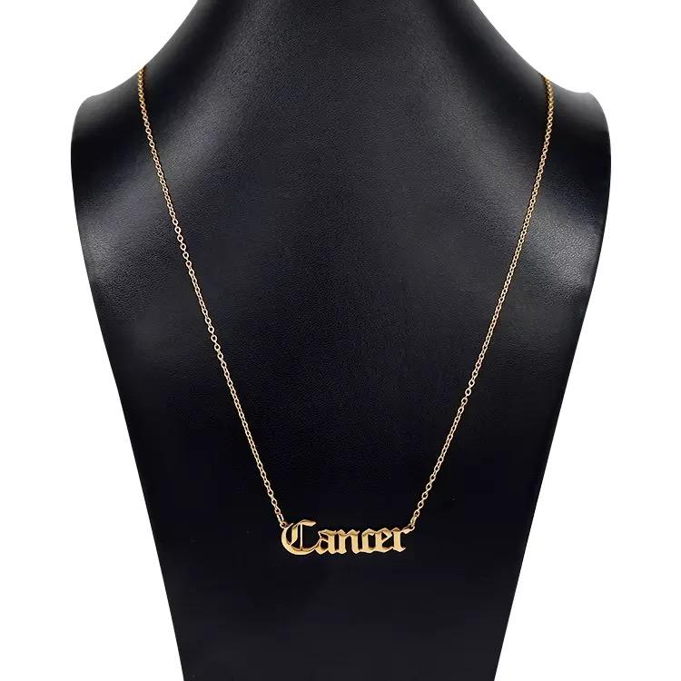 Old English Zodiac Necklace - Aaria Tees
