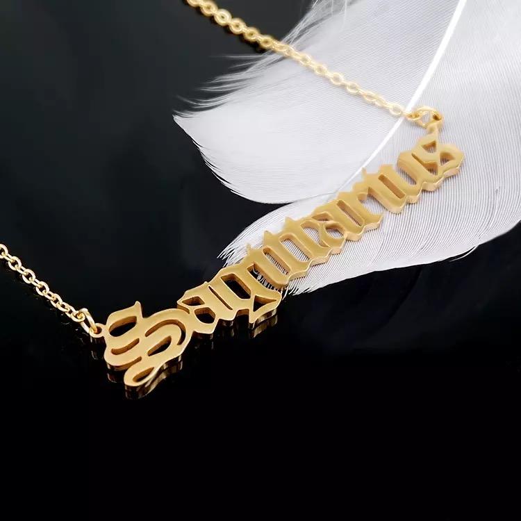 Old English Zodiac Necklace - Aaria Tees