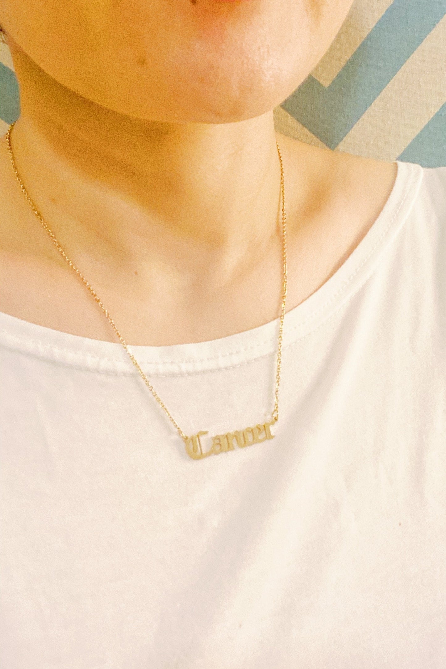 Old English Zodiac Necklace - Aaria Tees