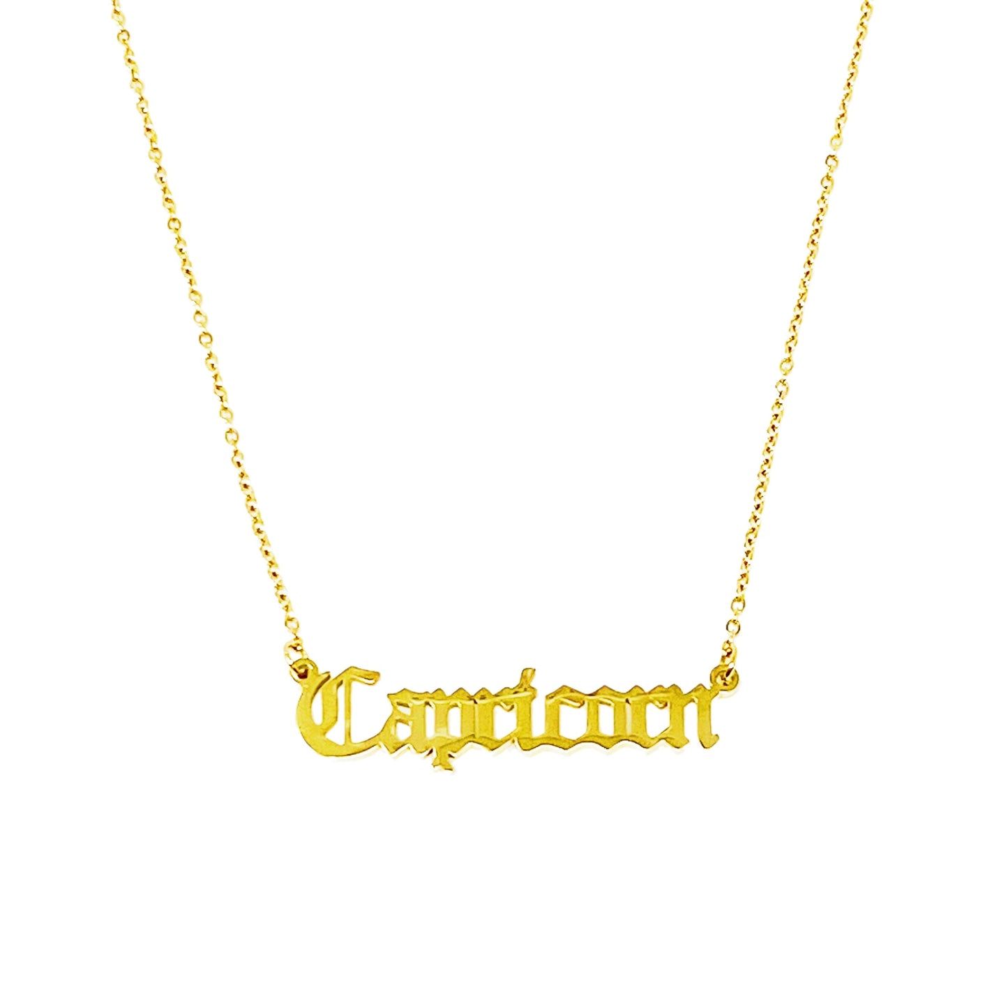 Old English Zodiac Necklace - Aaria Tees