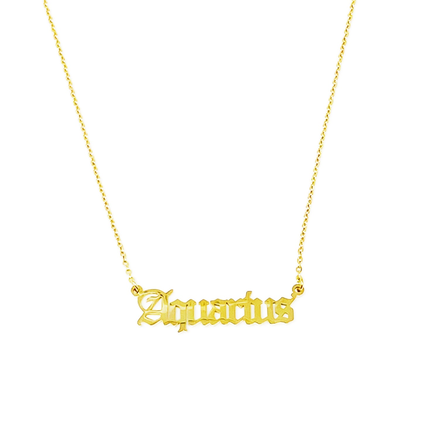 Old English Zodiac Necklace - Aaria Tees