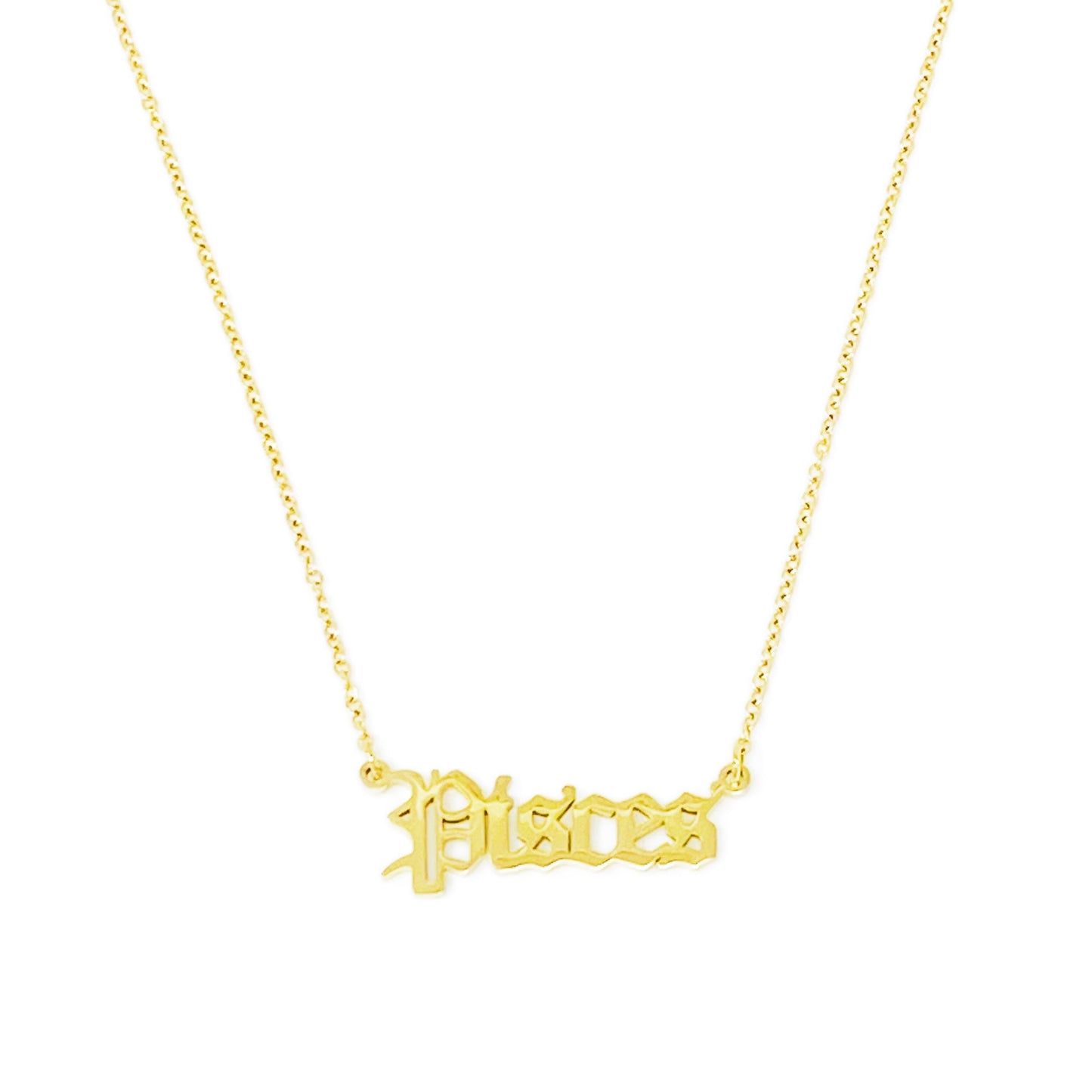 Old English Zodiac Necklace - Aaria Tees