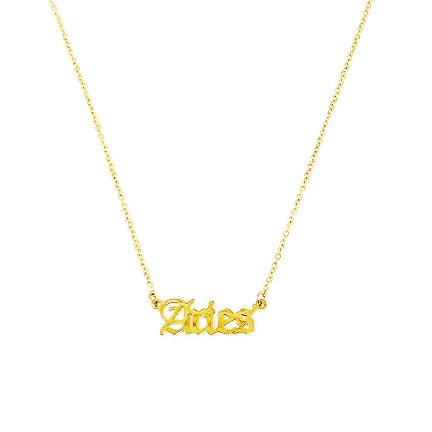 Old English Zodiac Necklace - Aaria Tees