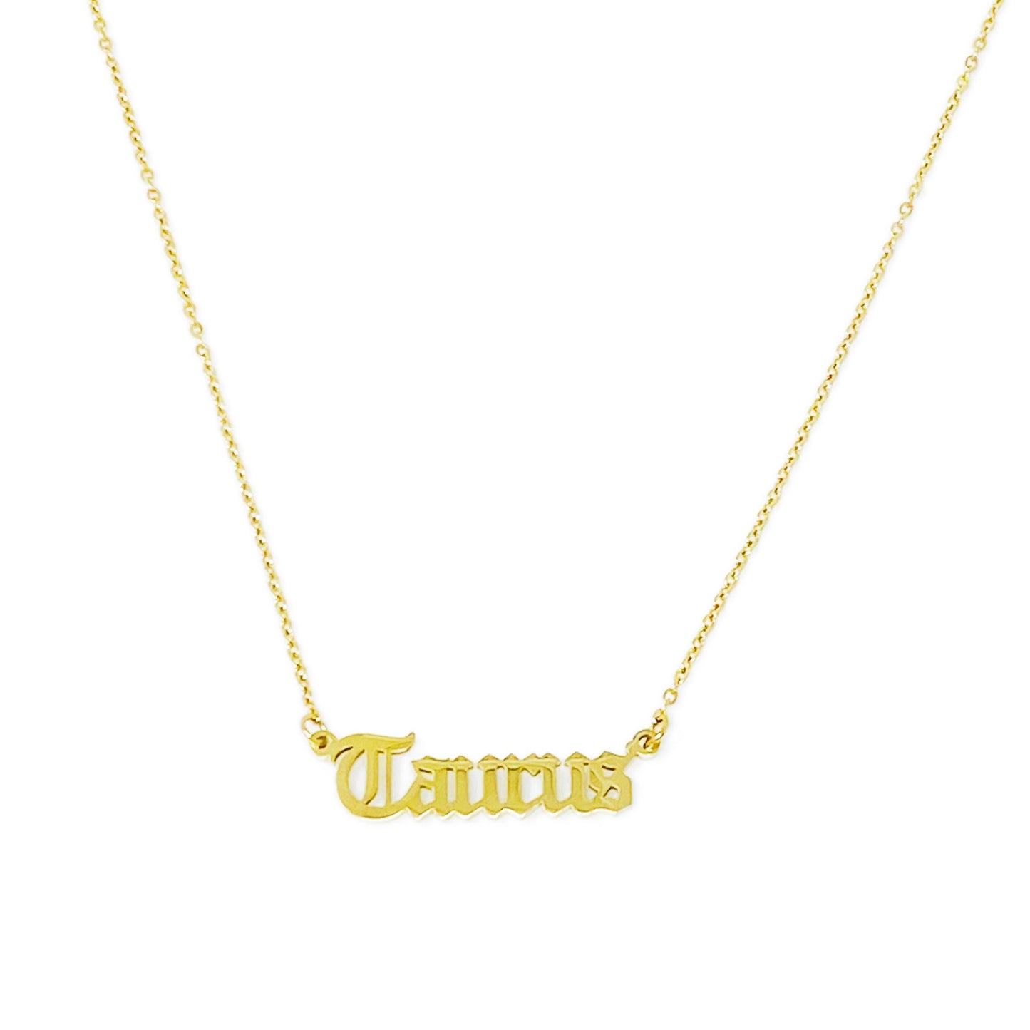 Old English Zodiac Necklace - Aaria Tees