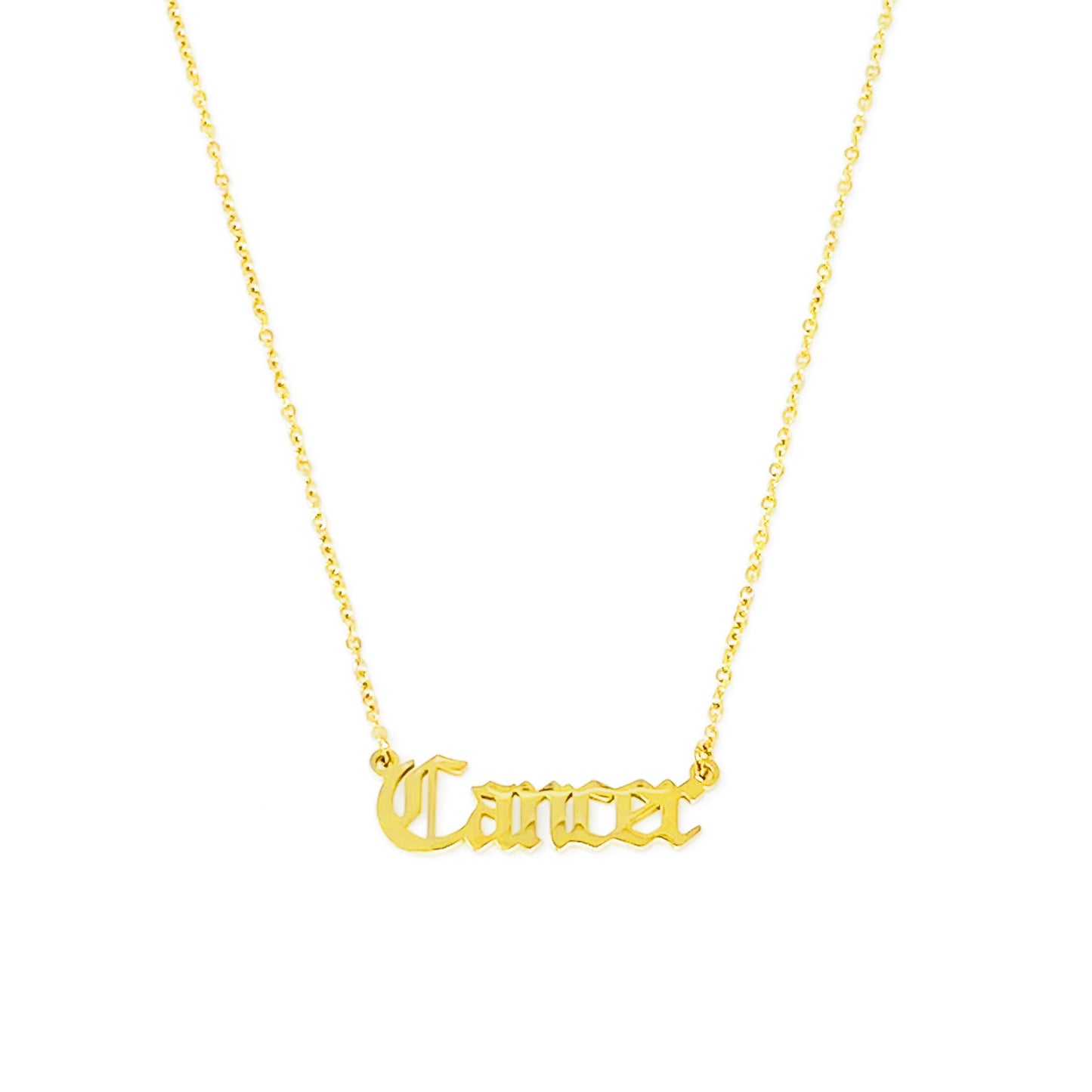 Old English Zodiac Necklace - Aaria Tees