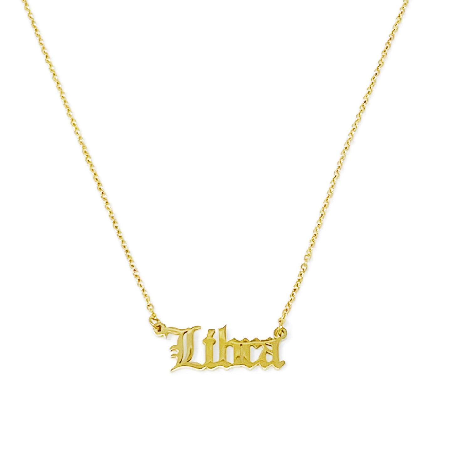 Old English Zodiac Necklace - Aaria Tees