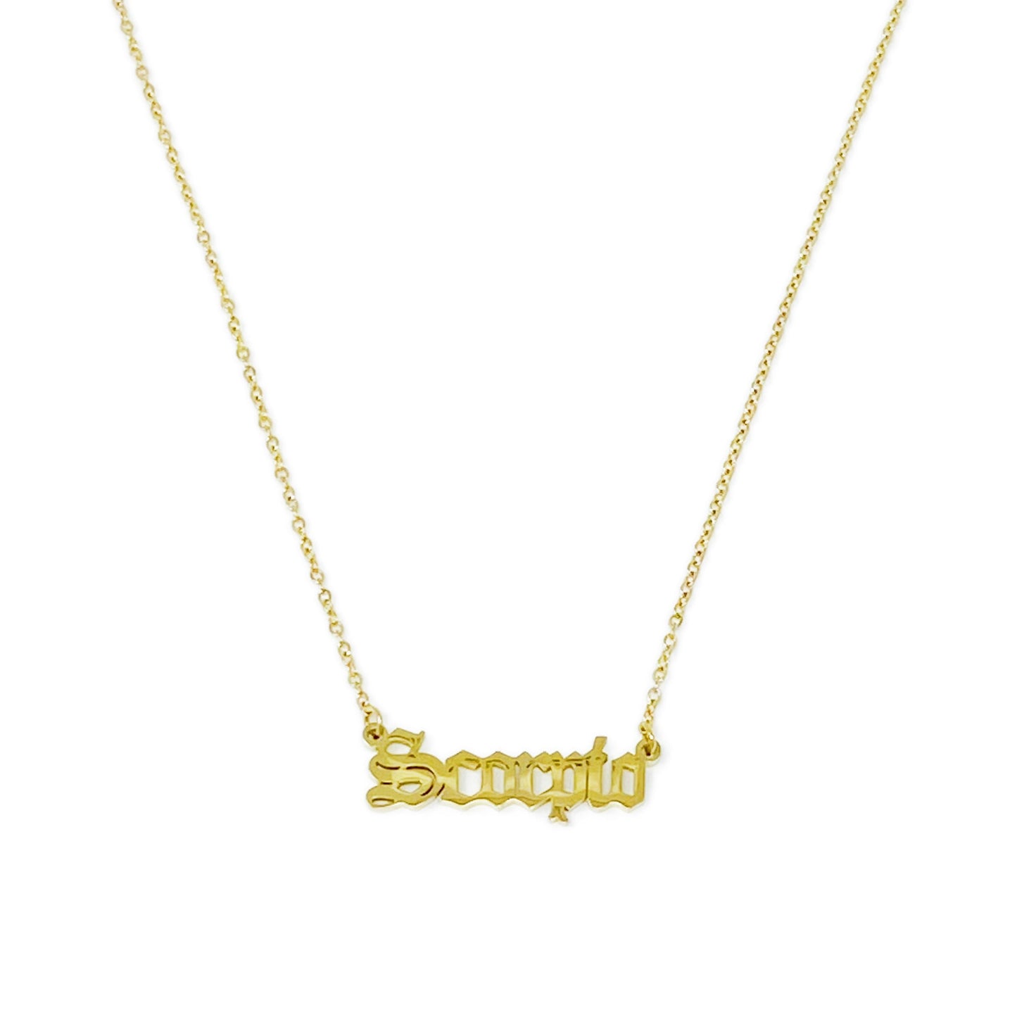 Old English Zodiac Necklace - Aaria Tees