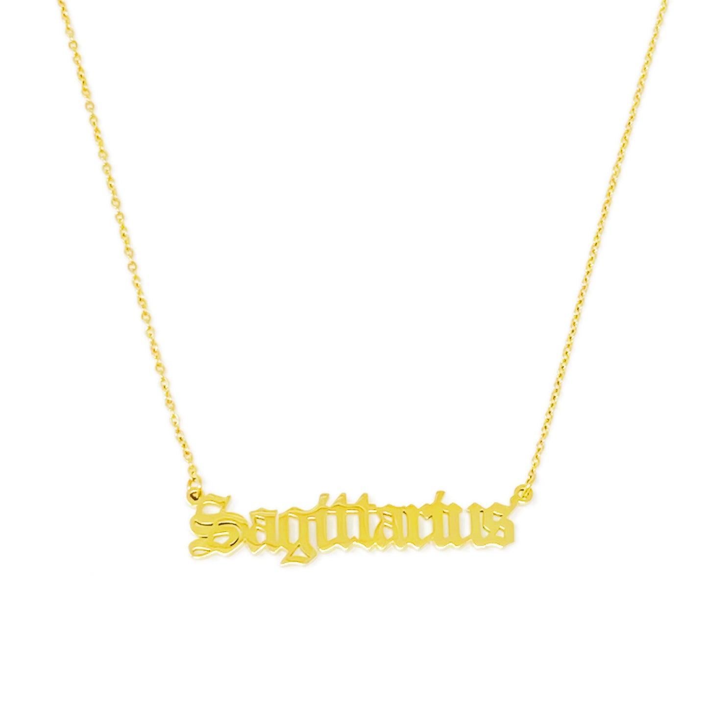 Old English Zodiac Necklace - Aaria Tees