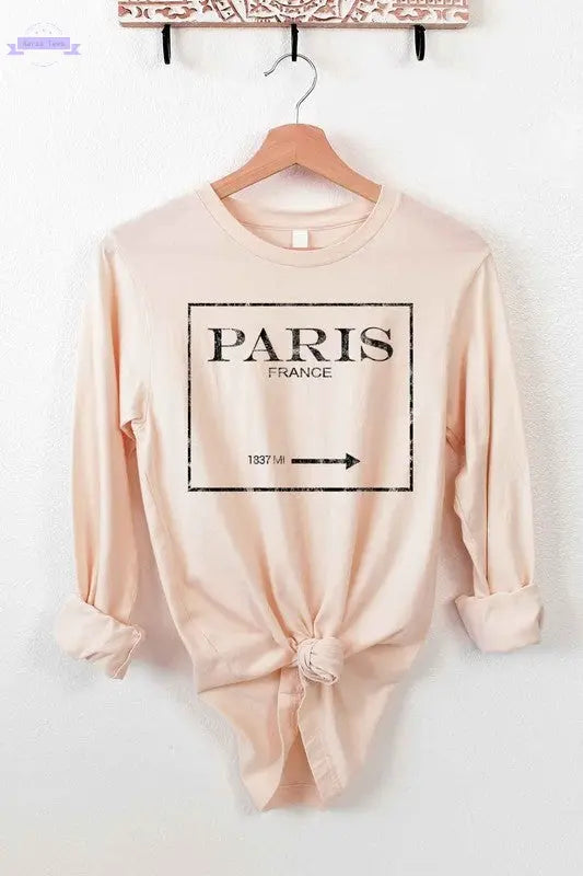 PARIS FRANCE LONG SLEEVE TEE - Aaria Tees
