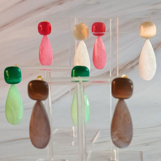 Pastel Breeze Double Stone Earrings - Aaria Tees