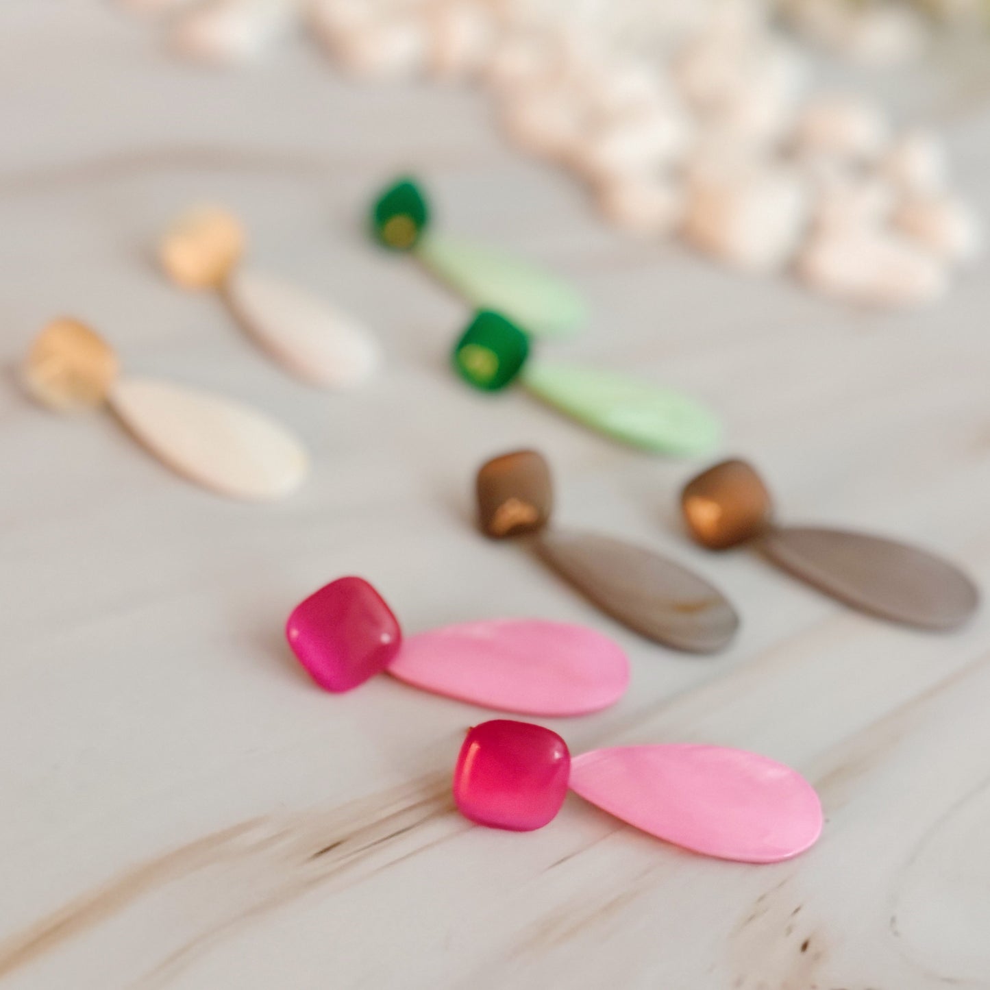 Pastel Breeze Double Stone Earrings - Aaria Tees