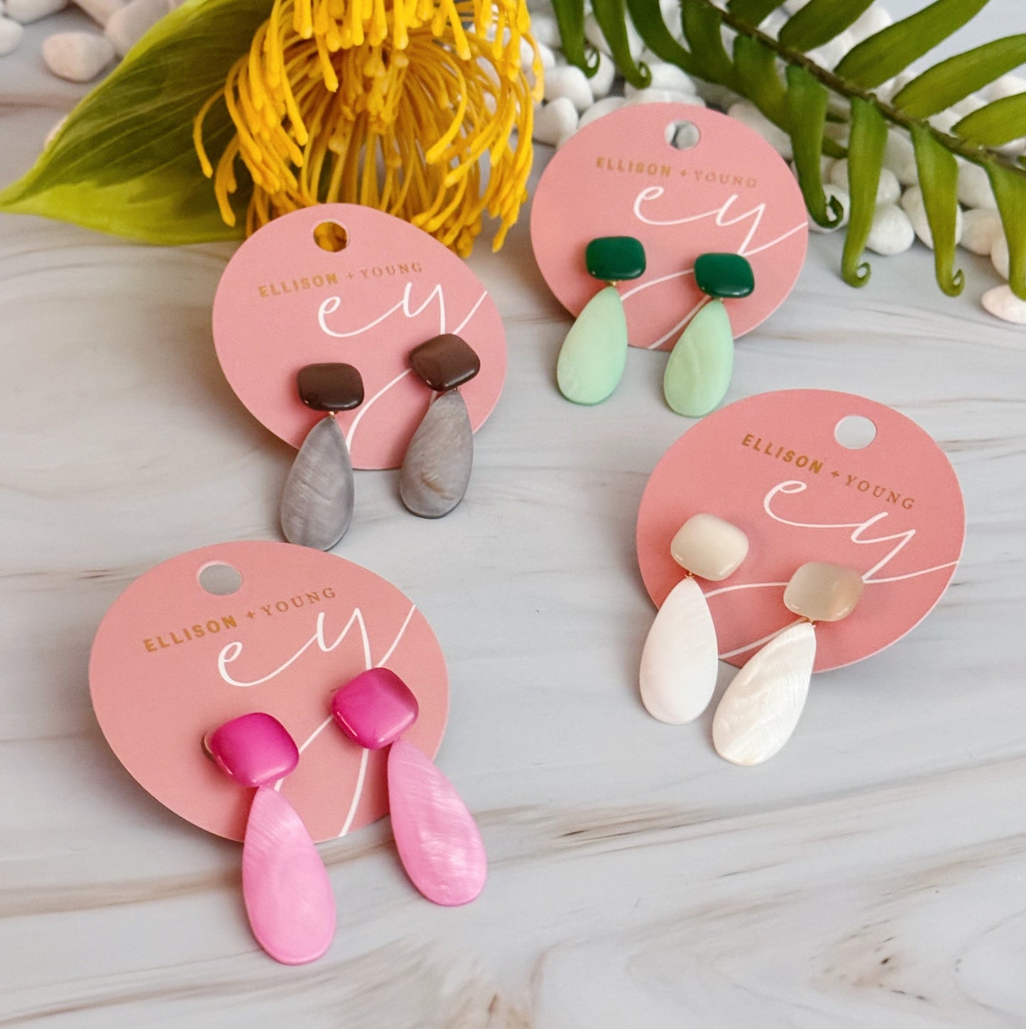 Pastel Breeze Double Stone Earrings - Aaria Tees