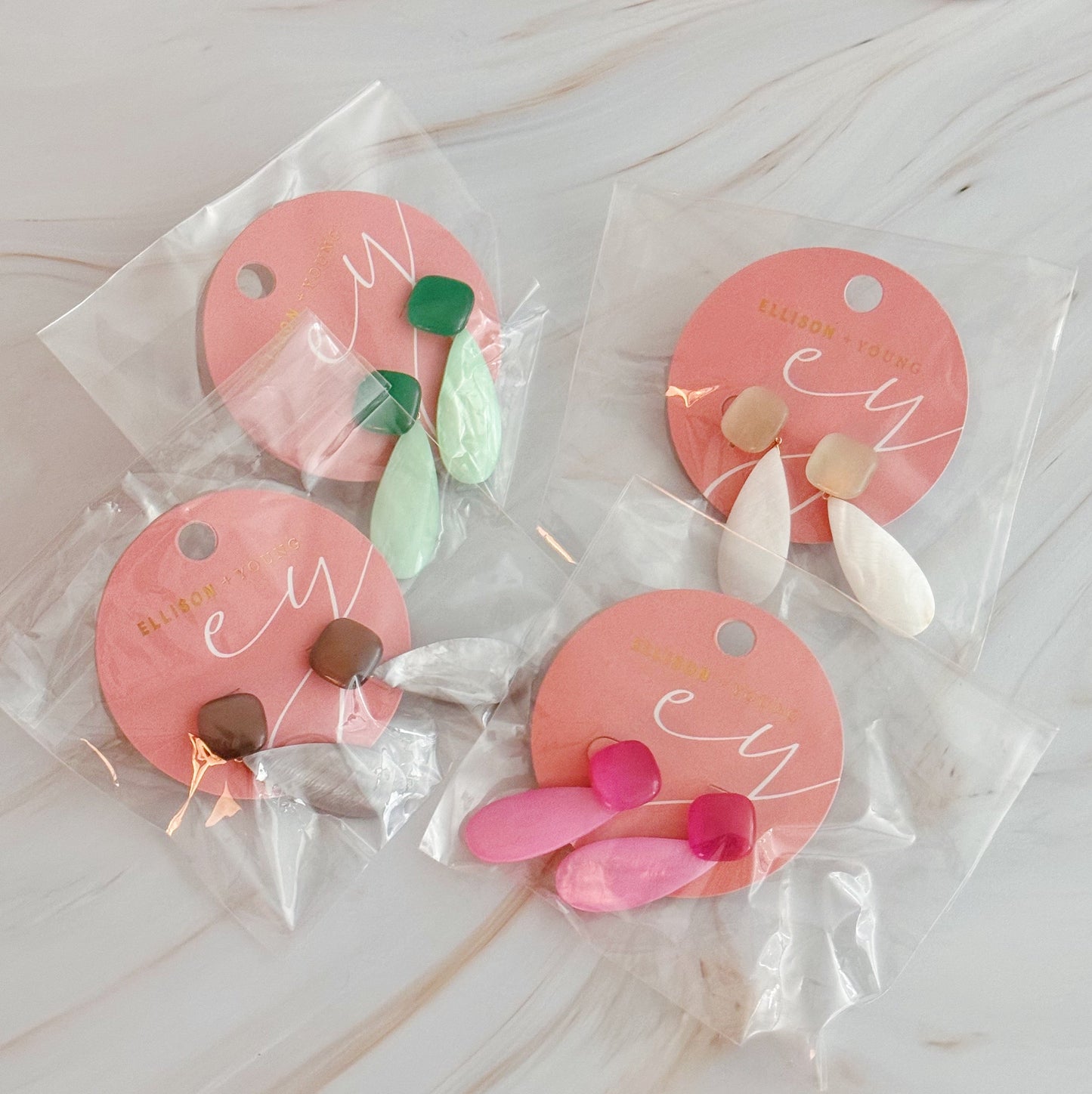 Pastel Breeze Double Stone Earrings - Aaria Tees