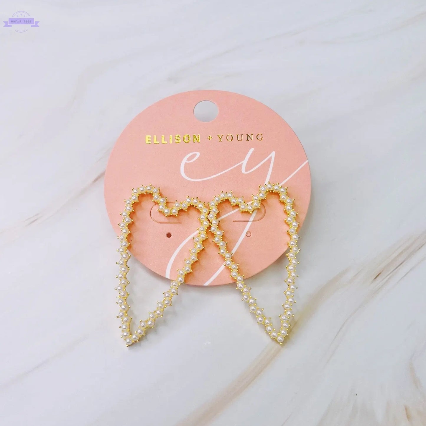 Pearl Encrusted Heart Earrings Ellisonyoung.com