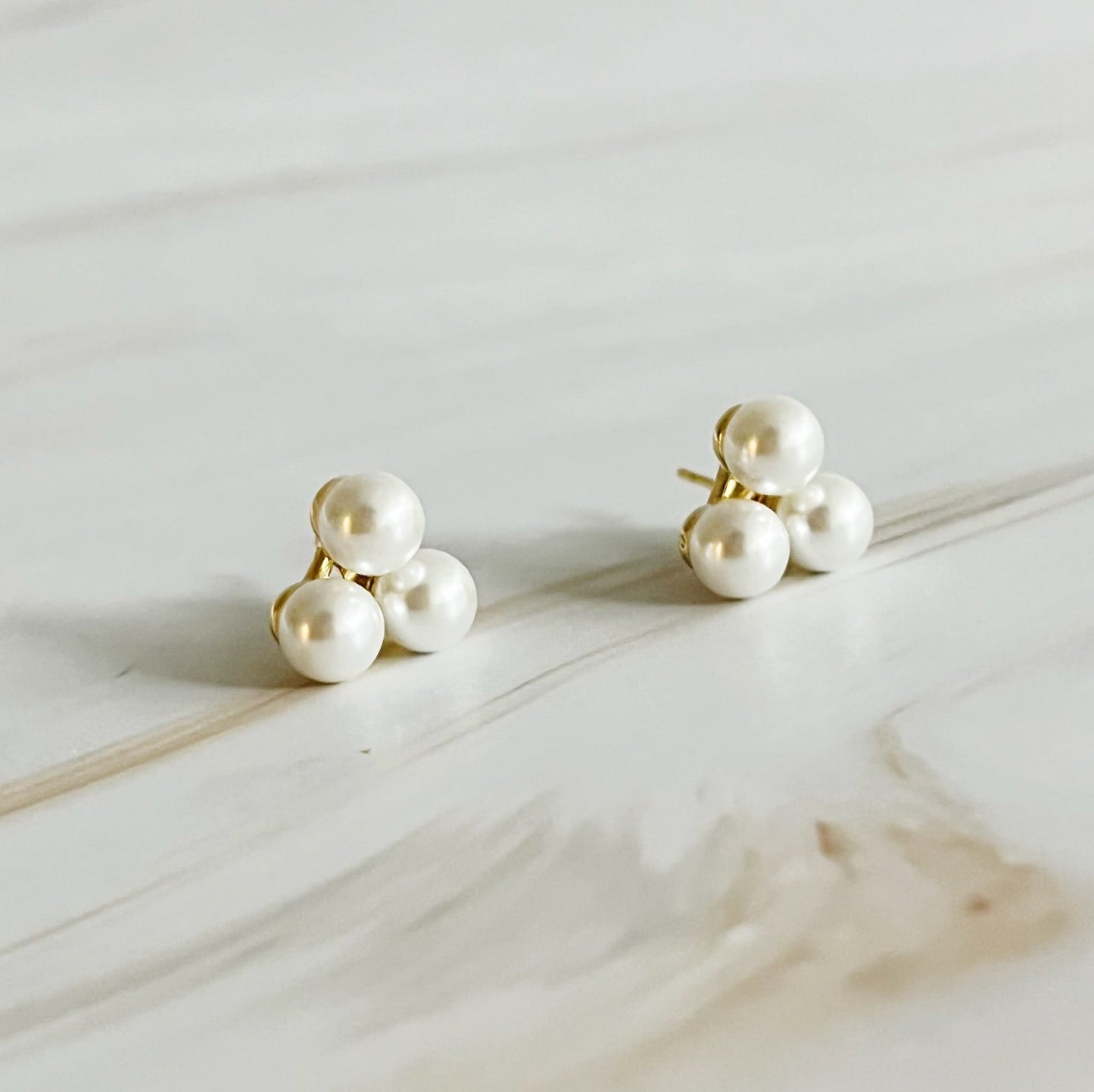 Pearl Trio Stud Earrings - Aaria Tees