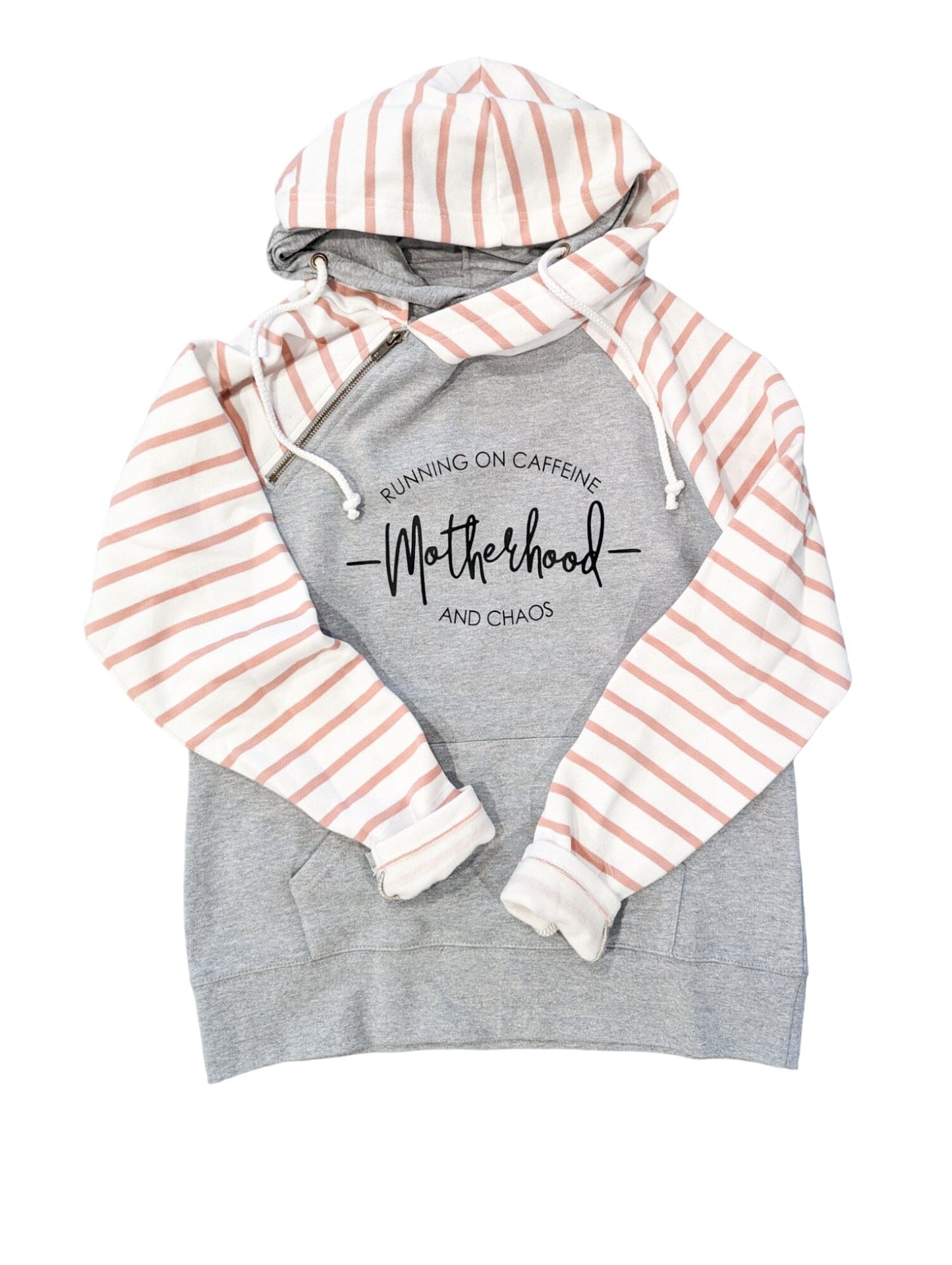 Caffeine and Chaos Stripe Hoodie