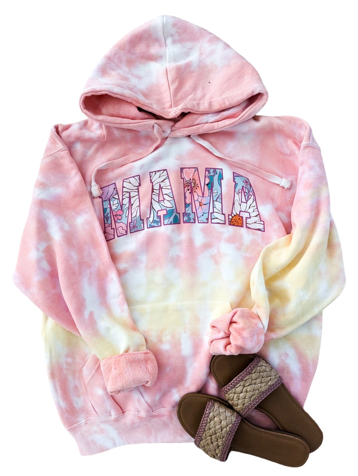 Floral Mama Tie Dye Hoodie