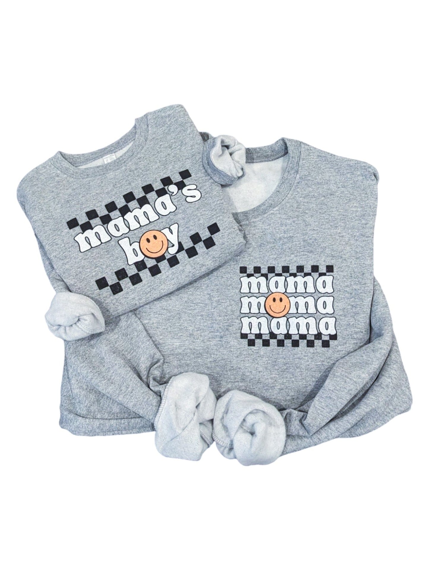 Smiley Mama and Mama's Boy Crew Set