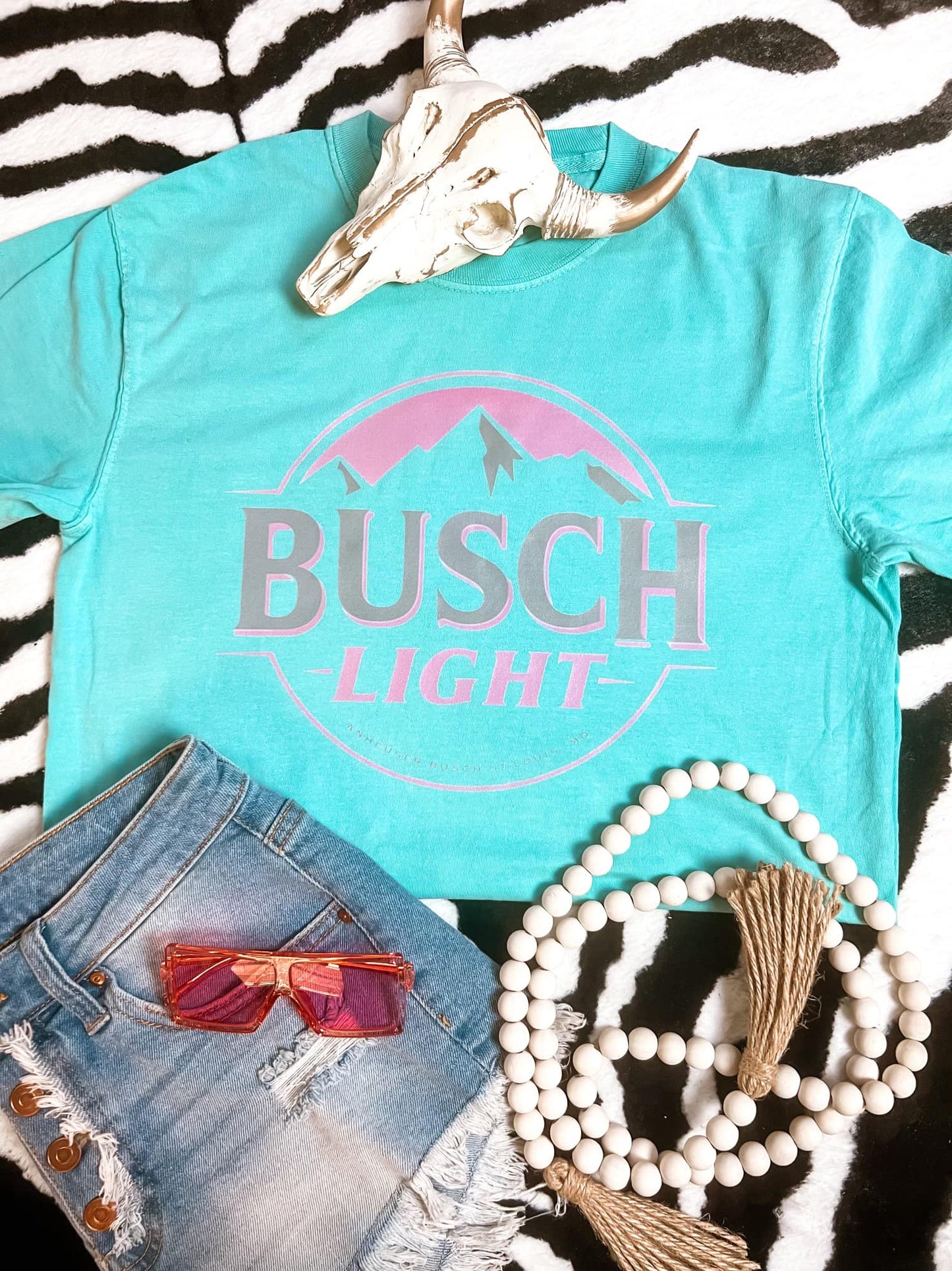 Pink Busch Light Comfort Colors Graphic Tee - Aaria Tees