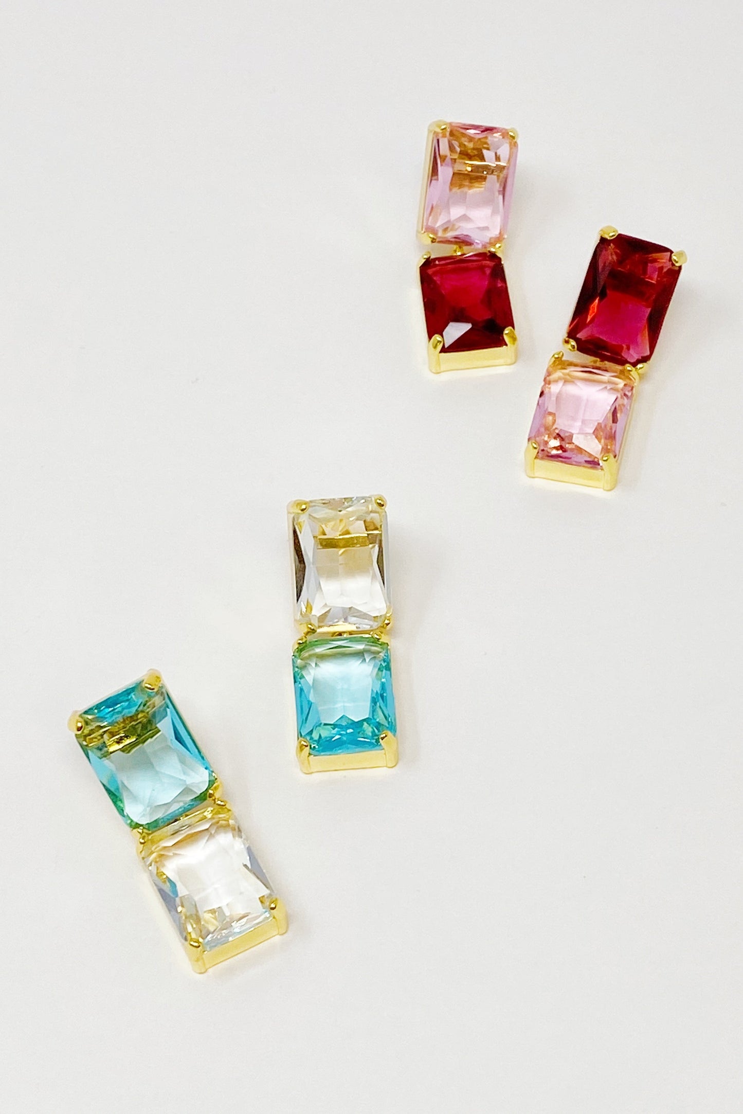 Princess Double Jeweled Earrings - Aaria Tees