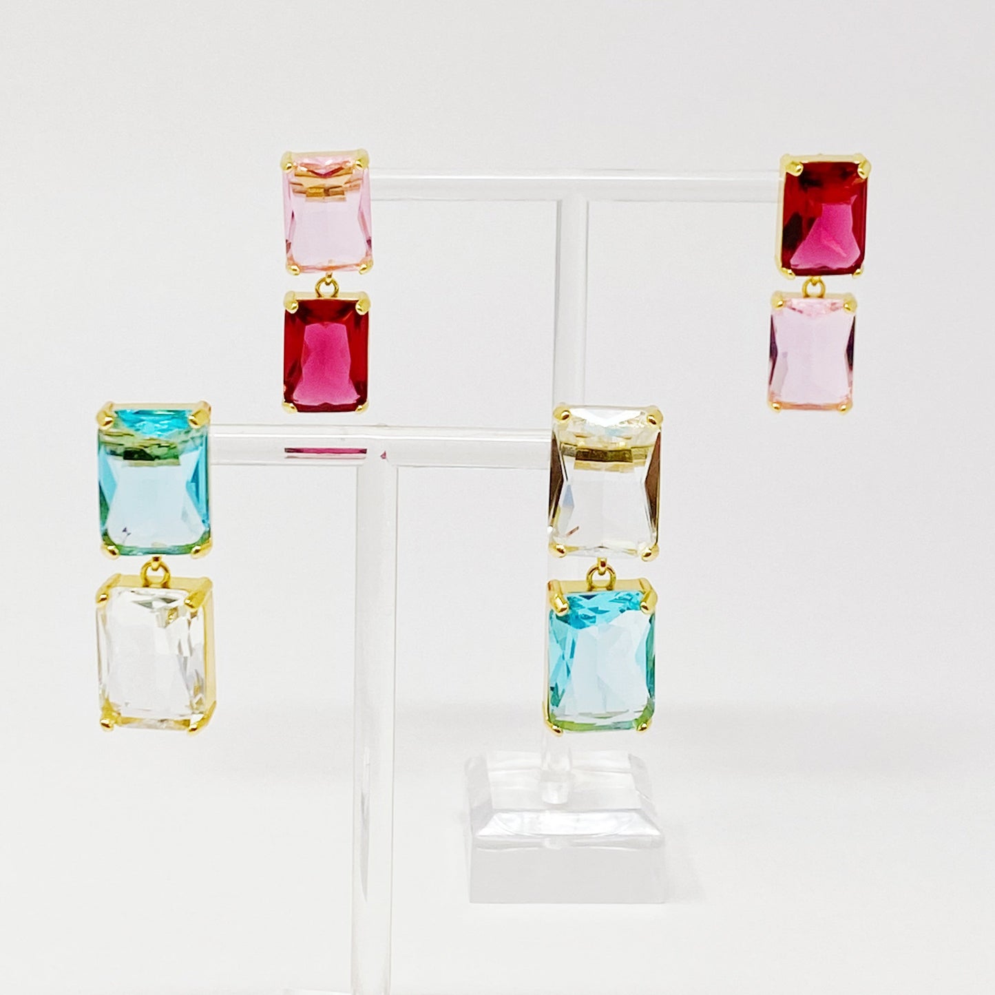 Princess Double Jeweled Earrings - Aaria Tees