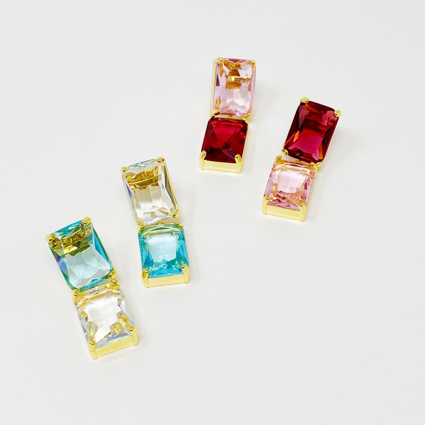 Princess Double Jeweled Earrings - Aaria Tees