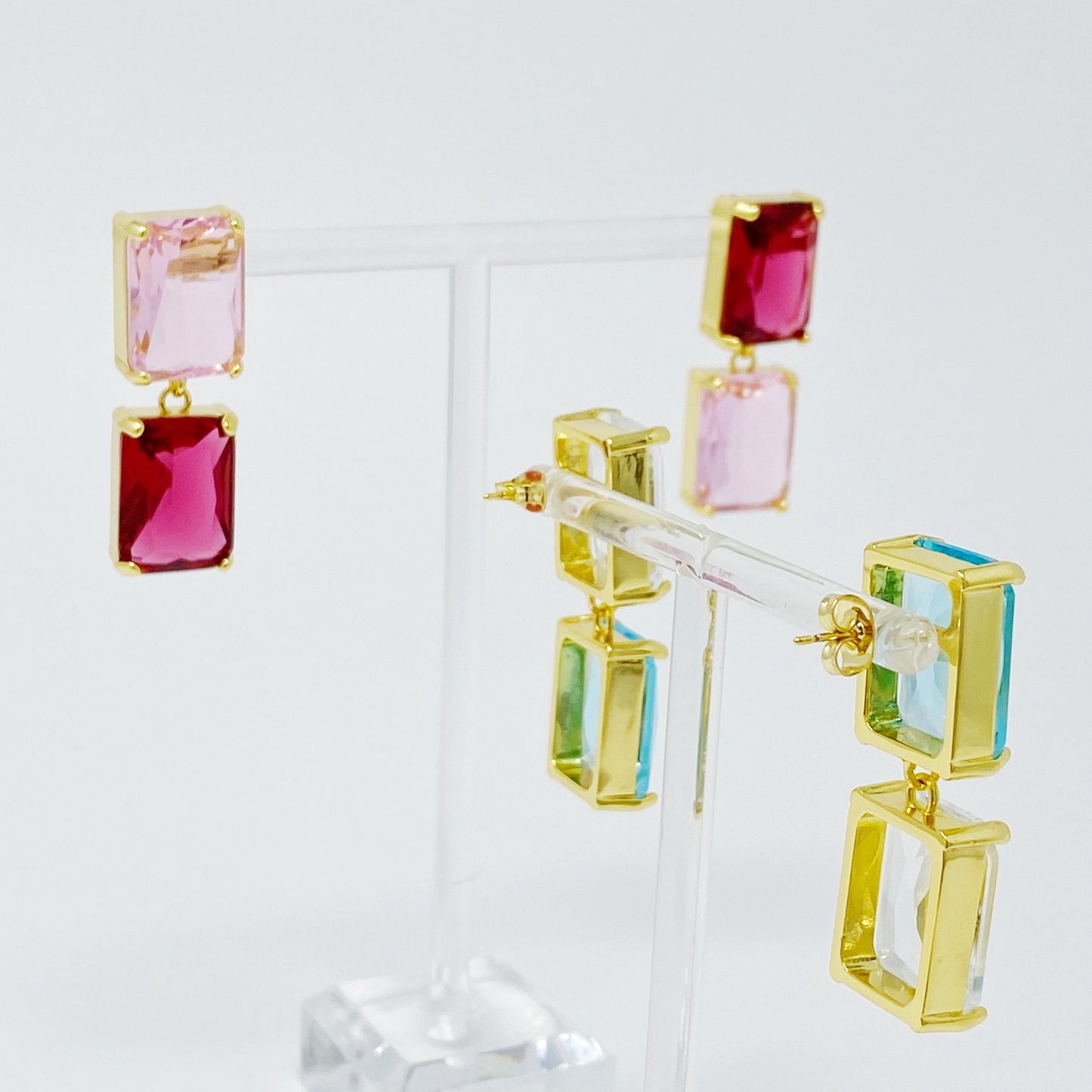 Princess Double Jeweled Earrings - Aaria Tees