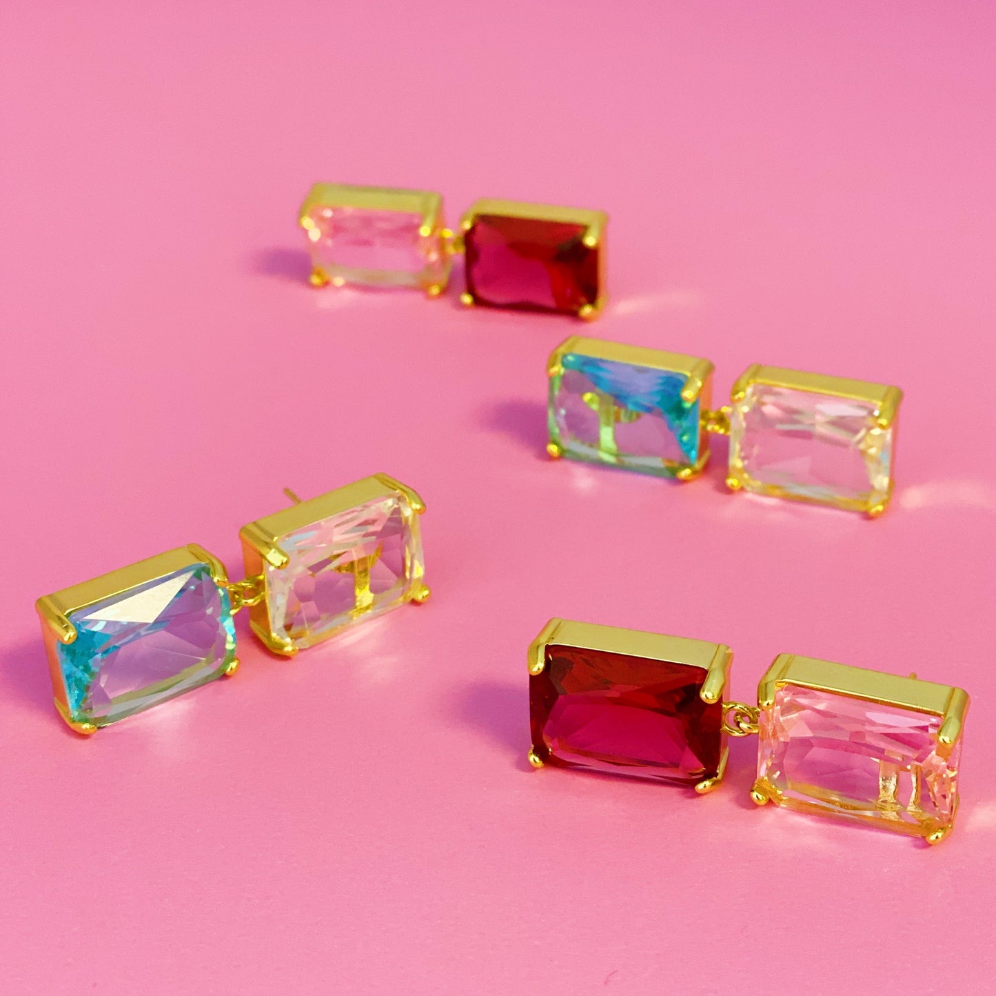 Princess Double Jeweled Earrings - Aaria Tees