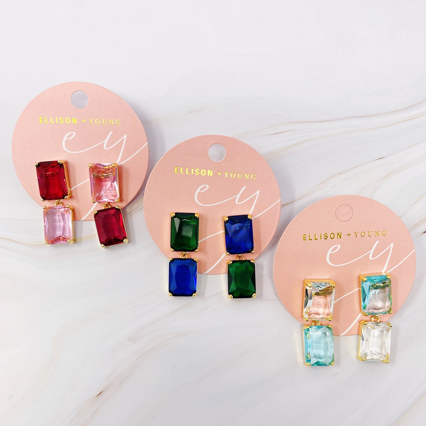 Princess Double Jeweled Earrings - Aaria Tees