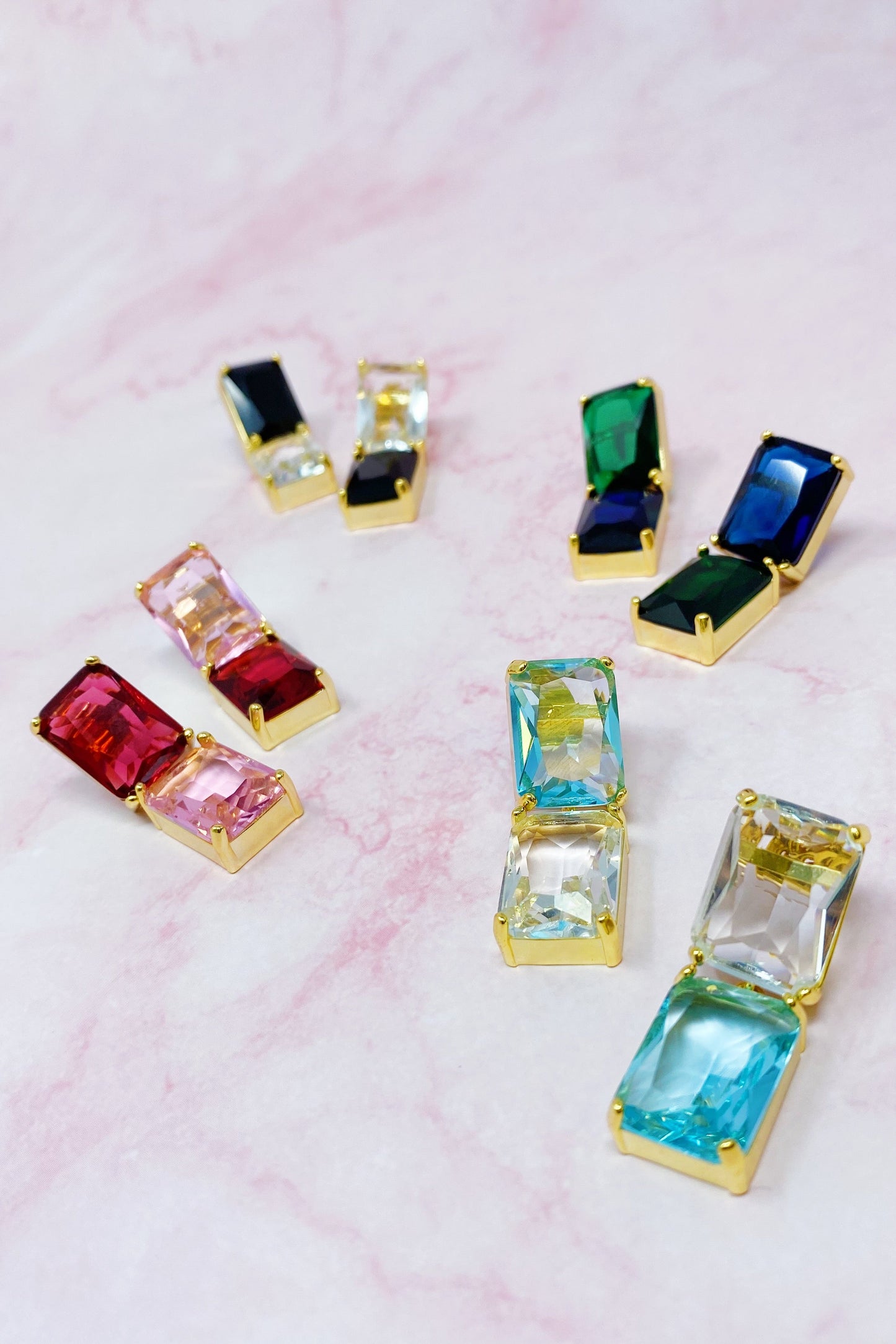 Princess Double Jeweled Earrings - Aaria Tees