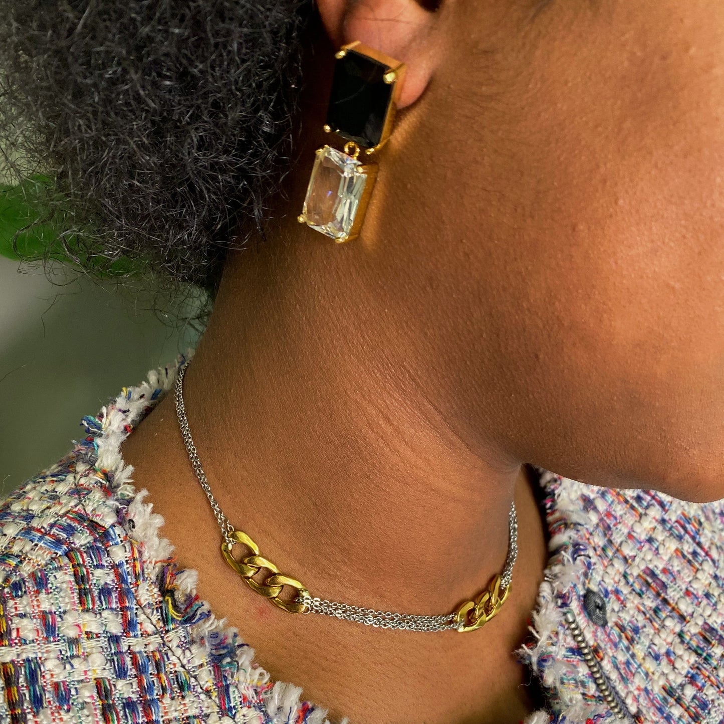 Princess Double Jeweled Earrings - Aaria Tees