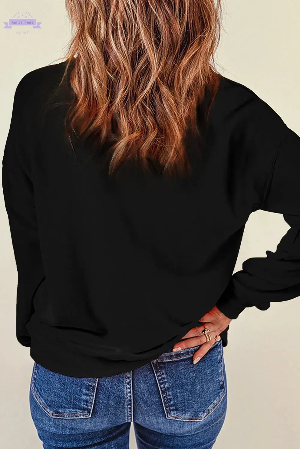 Pumpkin & Ghost Round Neck Long Sleeve Sweatshirt Trendsi Aaria Tees