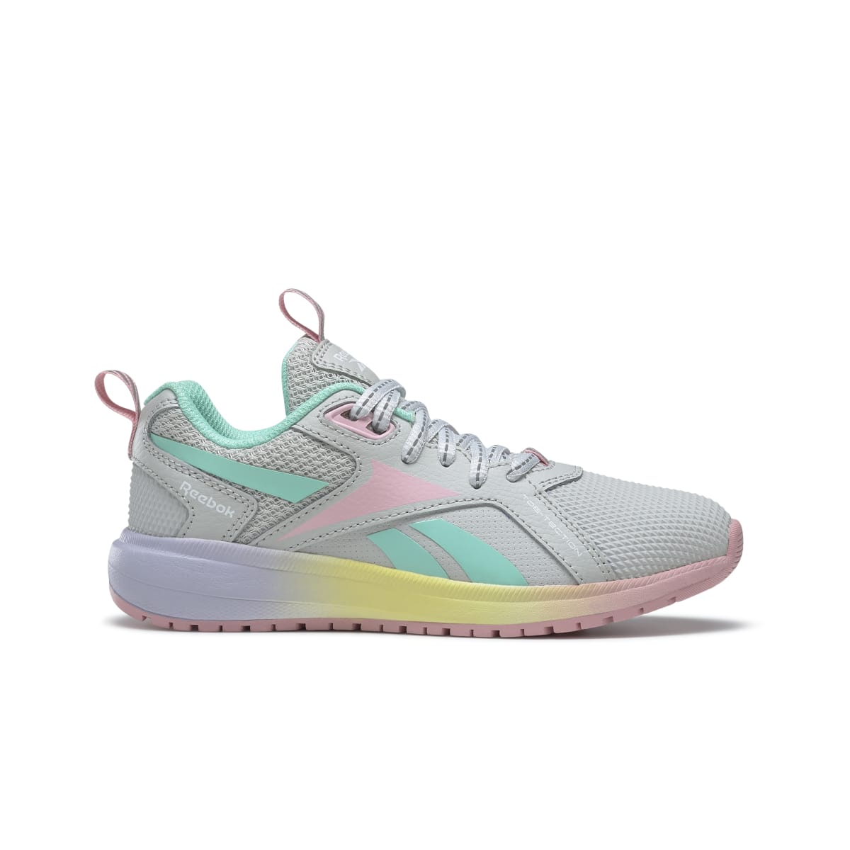 REEBOK HQ4007 DURABLE XT KID'S (Medium) Grey/Pink/Mint Leather & Rubber Running Shoes - Aaria Tees Aaria Tees