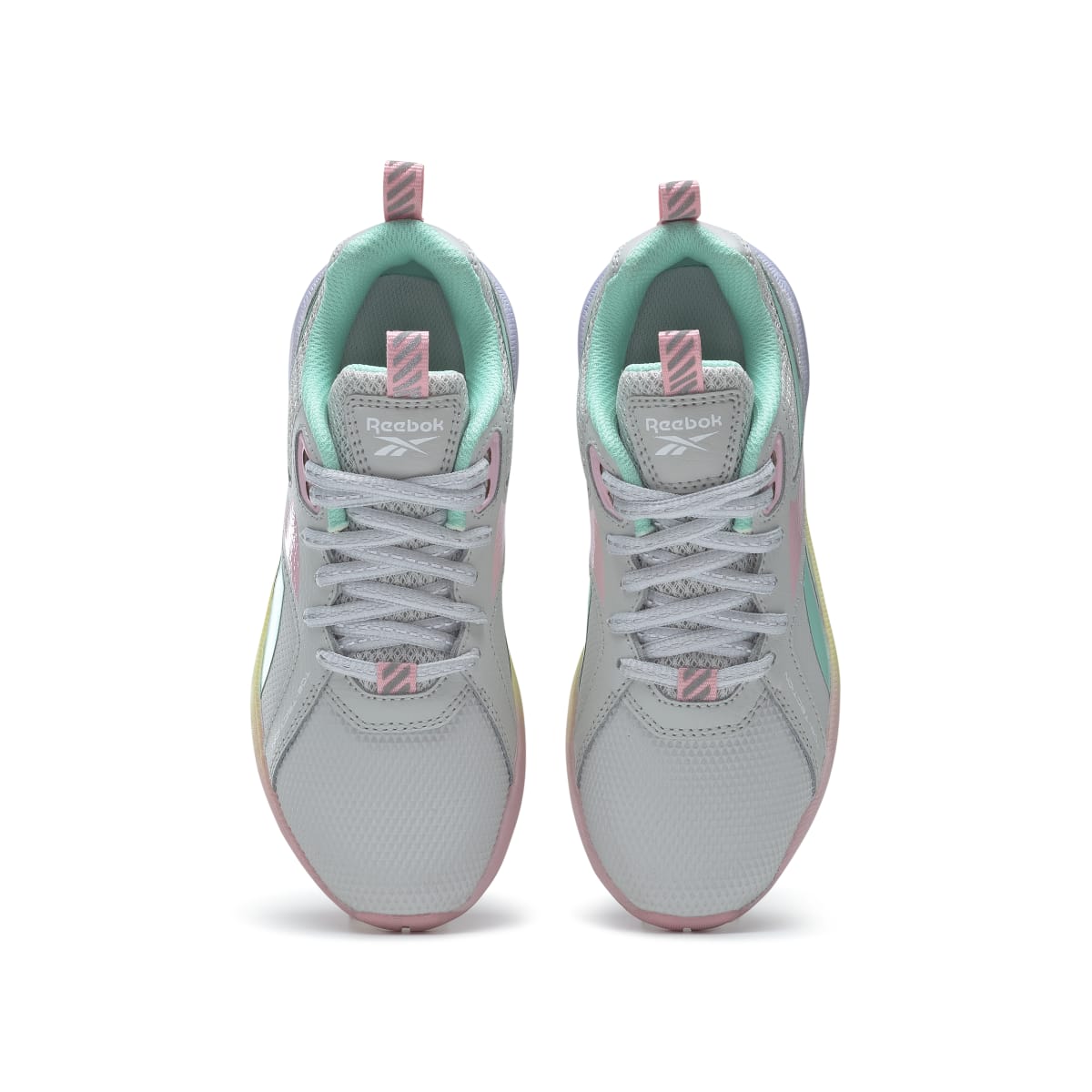 REEBOK HQ4007 DURABLE XT KID'S (Medium) Grey/Pink/Mint Leather & Rubber Running Shoes - Aaria Tees Aaria Tees