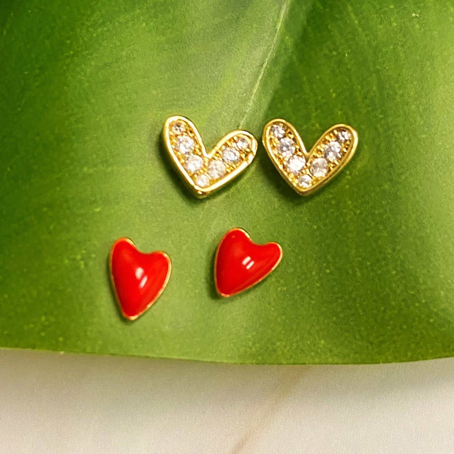 Red Heart Earring Set Of 2. - Aaria Tees