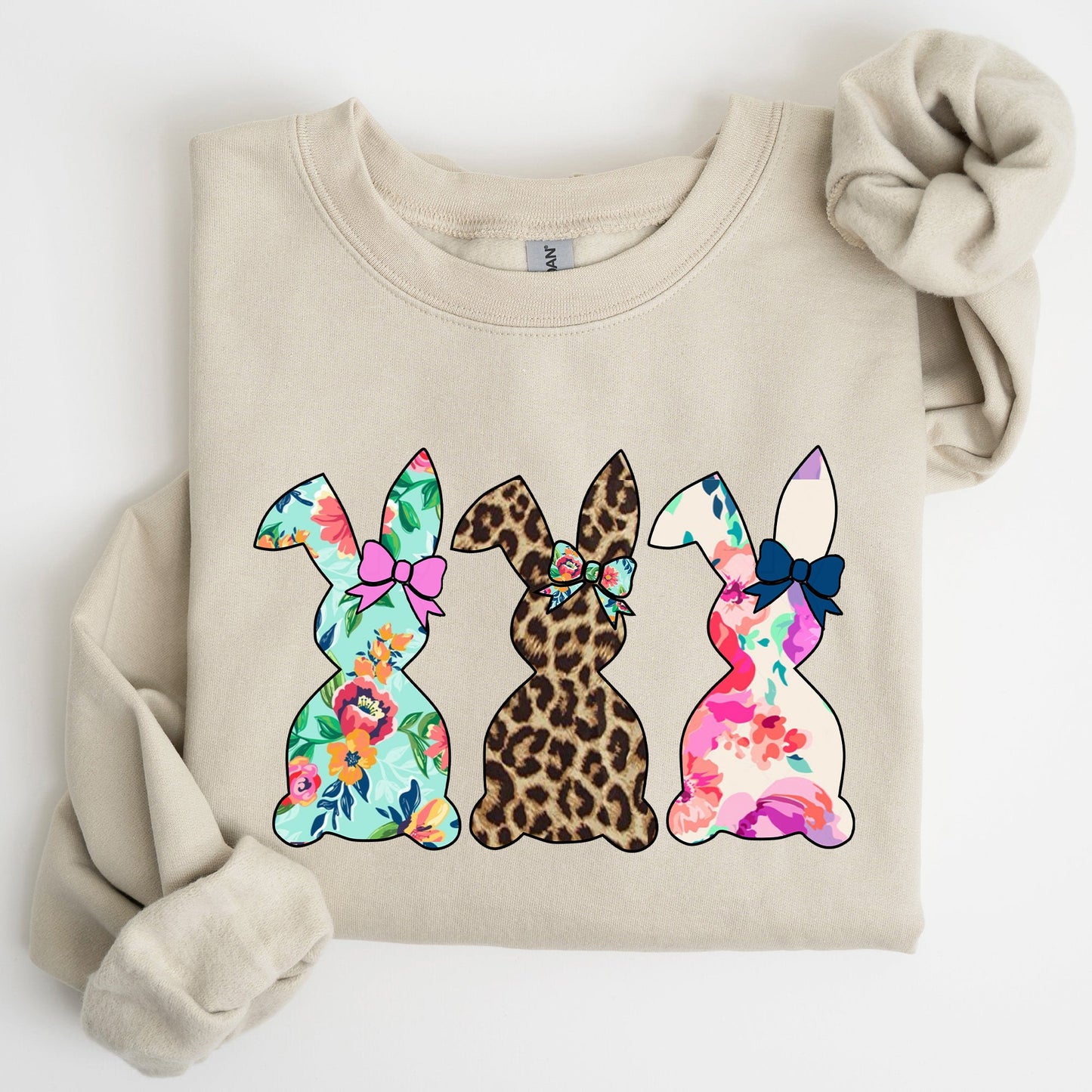 Retro Easter Rabbits, Floral, Leopard, Bunnies Sweatshirt