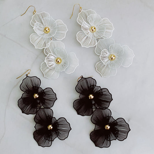 Royal Garden Double Bloom Earrings - Aaria Tees