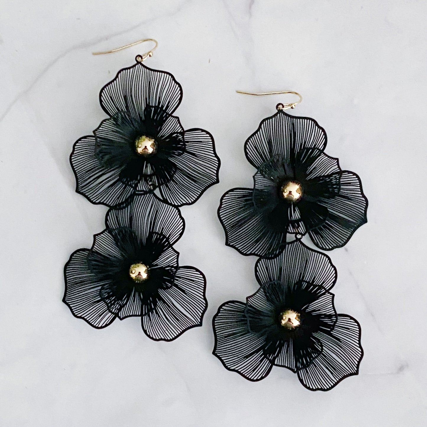 Royal Garden Double Bloom Earrings - Aaria Tees