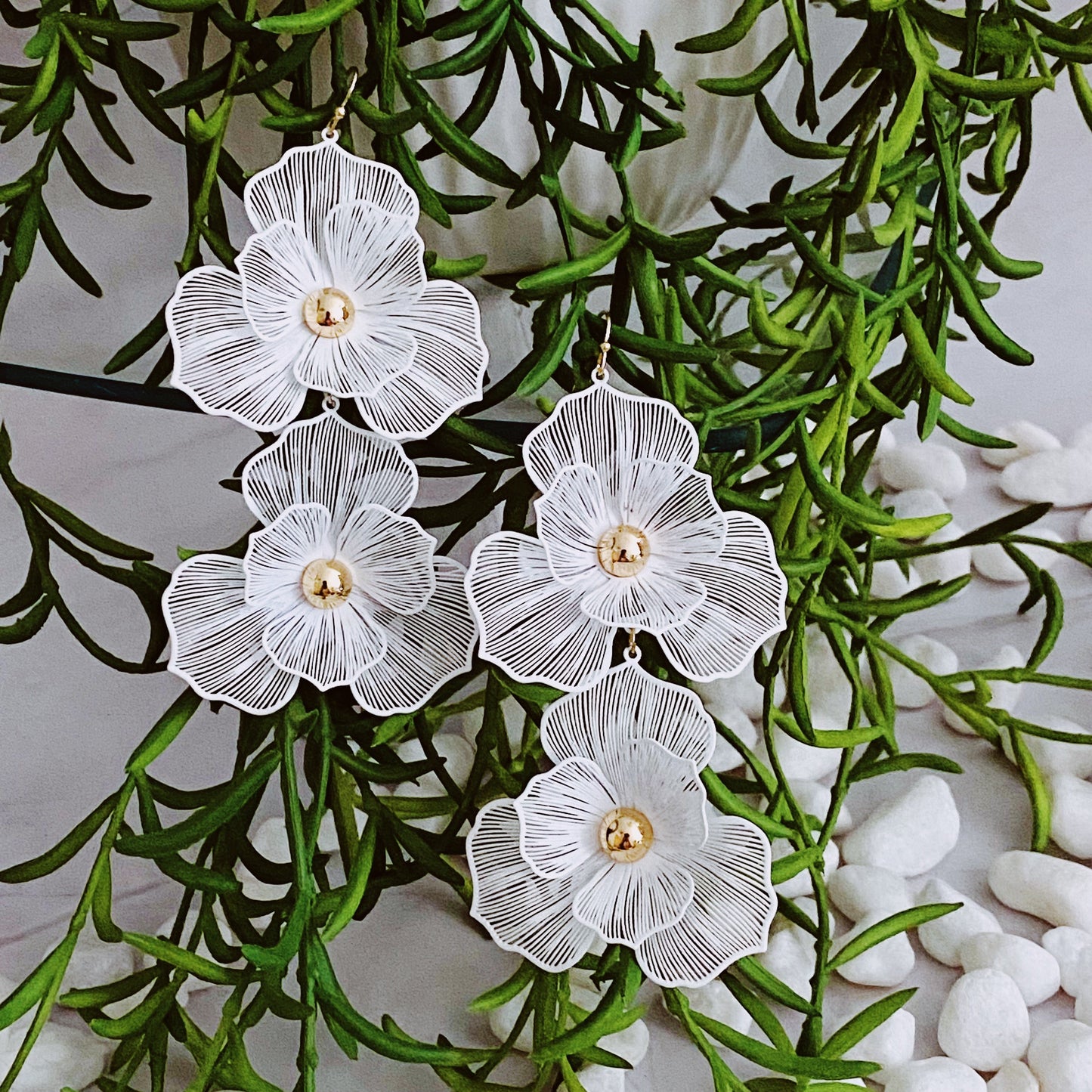 Royal Garden Double Bloom Earrings - Aaria Tees