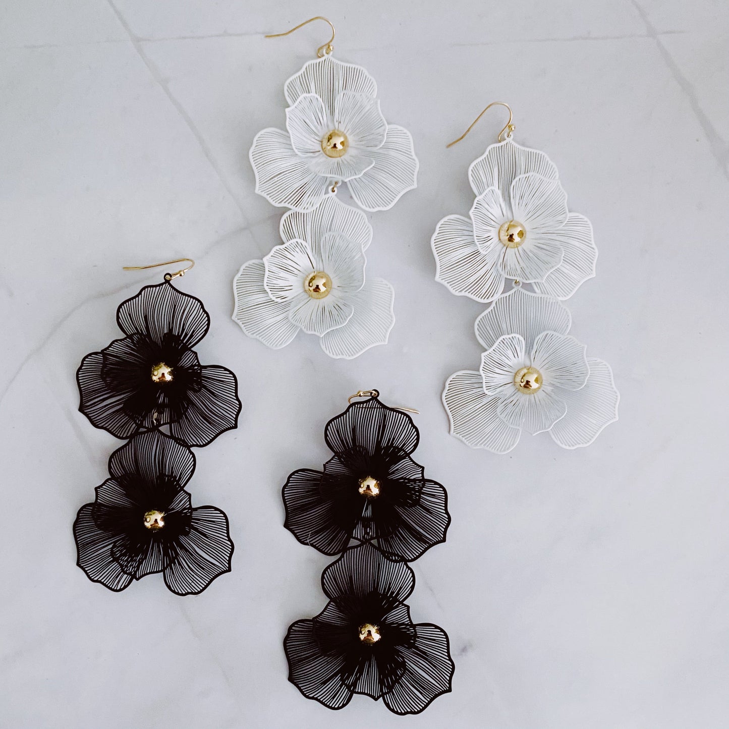 Royal Garden Double Bloom Earrings - Aaria Tees